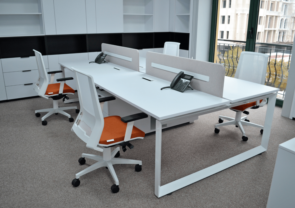 A flexible office setup with adjustable furniture promoting a dynamic work environment, showcasing furniture in Greater Noida.