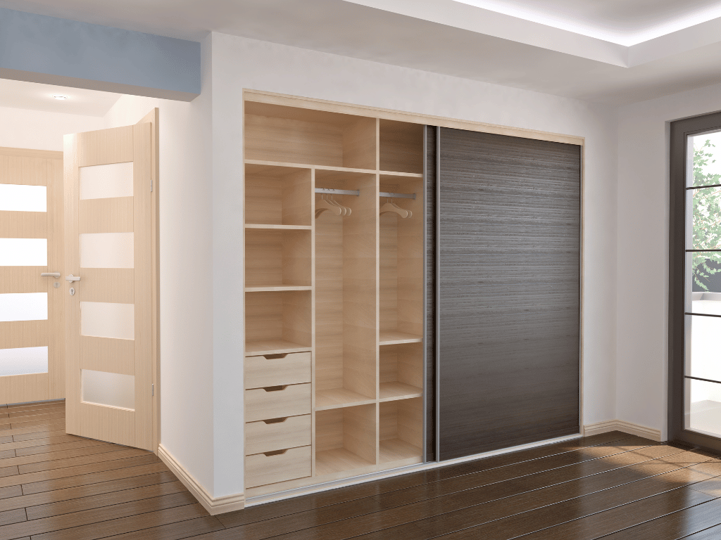 Custom wardrobe solutions with sliding doors and walk-in wardrobes.