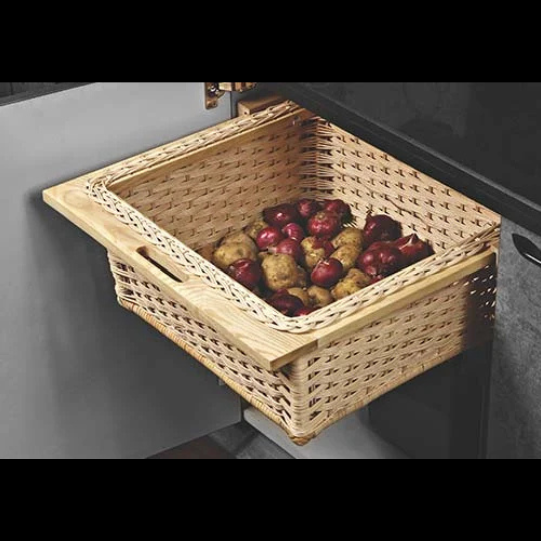 Wicker storage baskets