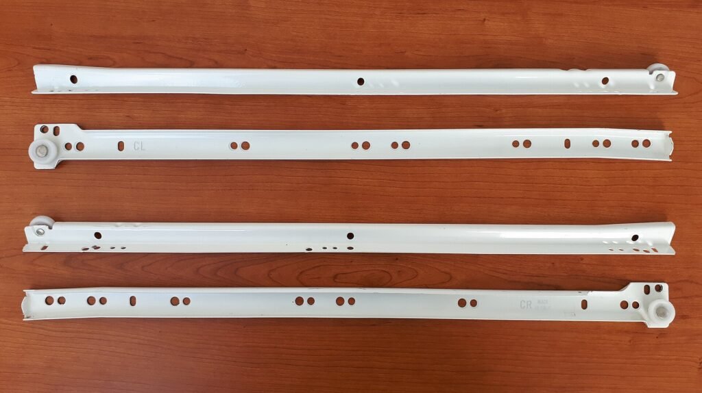 Basic roller wheel drawer slide rails, the cheapest kind of drawer channel